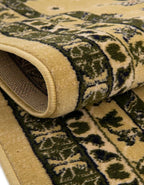 Unique Loom Taftan Collection Border Geometric Tribal Inspired Design Area Rug (8' 0 x 8' 0 Round, Gold/ Gray)