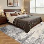 6x9 Area Rug Living Room Rugs - Washable Neutral Modern Abstract Soft Thin Rug Indoor Floor No Slip Rug Carpet for Bedroom Under Dining Table Home Office Decor - Grey/Light Brown