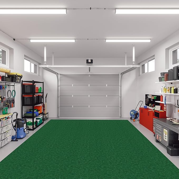 Ottomanson 6'6" x 37' Hallway Runner with Scraper Pile - Extra Durable Non-Slip Rug Mat for Indoor & Outdoor Use - Ideal for Kitchen, Entryway & Garage - High-Traffic Carpet, Green