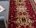 Unique Loom Taftan Collection Border Geometric Tribal Inspired Design Area Rug (2' 2 x 8' 2 Runner, Red/ Gold)