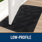 OLANLY Door Mats Indoor, Non-Slip, Absorbent, Dirt Resist, Entrance Washable Mat, Low-Profile Inside Entry Doormat for Entryway (59x20 inches, Black)