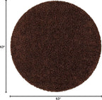 Unique Loom Solid Shag Collection Area Rug (5' 3" Round, Chocolate Brown)