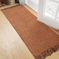 Collive Hallway Runner Rug, 2' x 5' Soft Washable Kitchen Runner Rug, Terracotta Contemporary Modern Laundry Room Rugs Indoor Hand-Woven Cotton Carpet for Bedroom Entryway Front Door