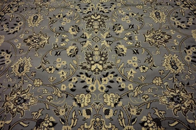 Unique Loom Sialk Hill Collection Area Rug - Washington (8' Round Gray/Black)