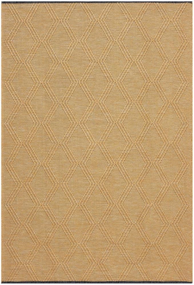 LUXE WEAVERS Modern Farmhouse Yellow 8x10 Washable Area Rug, Anti-Slip Diamond Pattern Carpet