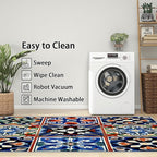 Moroccan Trellis Rugs 8x10 -Moroccan Tile Rug, 3x5 ft, Colorful Trellis Area Rug, Geometric Patchwork Washable Non-Slip Rugs for Entryway, Oriental Traditional Home Decor & Gifts