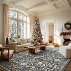8x10 Washable Area Rugs Ultral Soft Non-Slip Stain Resistant Vintage Boho Large Carpet for High-Traffic Living Room & Dining Room