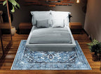 Bloom Rugs Caria Washable Non-Slip 8x10 Rug - Blue/Charcoal Traditional Area Rug for Living Room, Bedroom, Dining Room, and Kitchen - Exact Size: 7'8" x 10'