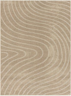LUXE WEAVERS Modern Geometric Wave Beige 2x3 Area Rug