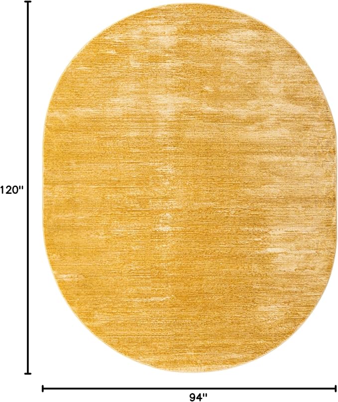 Unique Loom Finsbury Collection Area Rug - Kate (7' 10" x 10' Oval, Yellow)