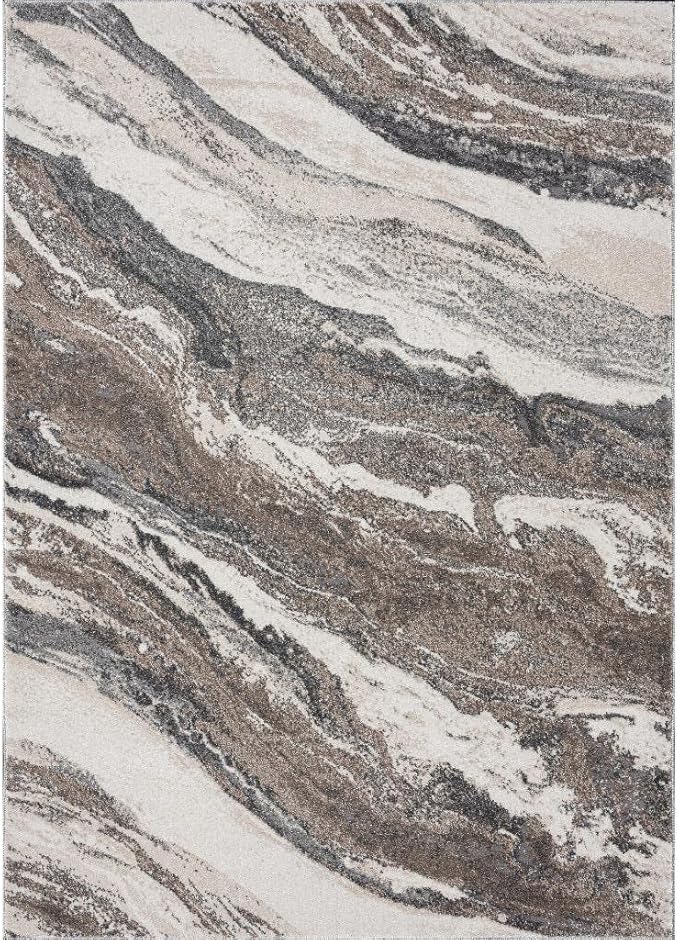 LUXE WEAVERS Lagos Collection 7983 Grey 4x5 Art Deco Area Rug