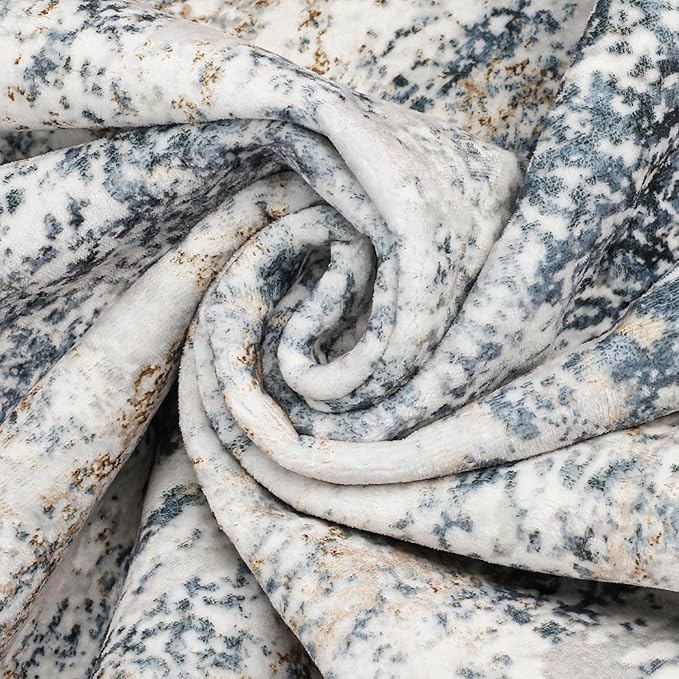 Area Rug Living Room Rugs - 12x15 Washable Large Soft Indoor Neutral Modern Abstract Low Pile Rug Carpet for Bedroom Dining Room Farmhouse Home Office - Beige Blue