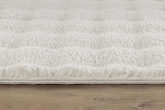 CAMILSON Modern White Non Slip Rug 8x10 Ultra Soft High Pile Area Rugs Non Skid Rubber Backing Durable & Easy to Clean Carpet for Living Room Bedroom Kids Room Indoor Use 8 x 10 White