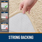 OLANLY Bathroom Rugs 47x17, Extra Soft Absorbent Chenille Bath Rugs, Rubber Backing Quick Dry, Machine Washable Bath Mats for Bathroom Floor, Tub and Shower, Home Decor Accessories, Beige