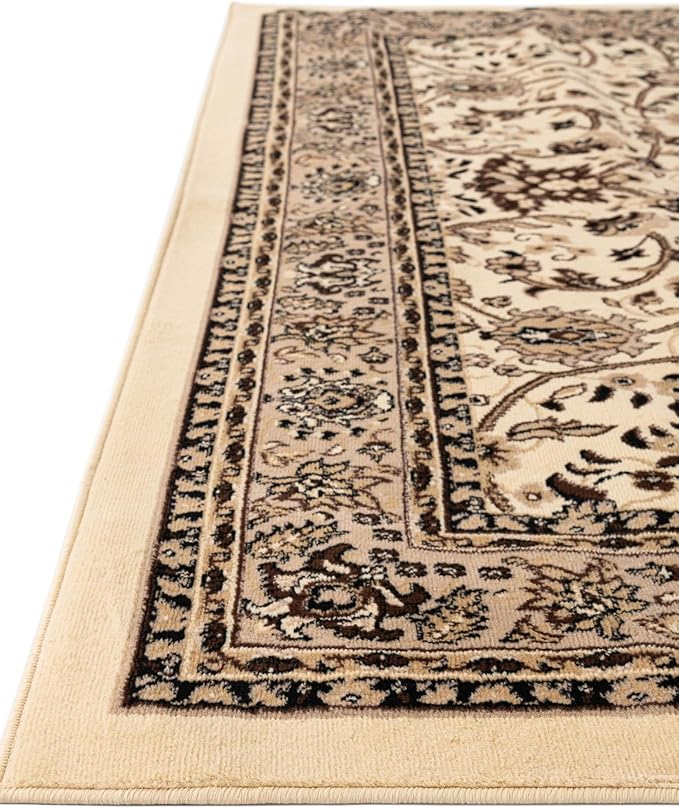 Unique Loom Sialk Hill Collection Area Rug - Washington (7' 1" x 10' Rectangle Ivory/Black)