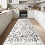 Kitchen Runner Rug 2.6x8 Washable Runner Rug Vintage Entryway Hallway Runner Rugs with Non Slip Rubber Backing Distressed Area Rug Runners Carpet for Farmhouse, Living Room, Bedroom, Laundry