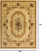 Rugs.com Chateau Collection Rug – 9' x 12' Cream Medium Rug Perfect for Living Rooms, Large Dining Rooms, Open Floorplans
