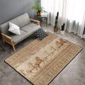 Horse Western Boho Ethnic Style Area Rug Washable Outdoor Rugs Anti-Slip Soft Carpet Entryway Indoor Door Mat for Bedroom,Living Room,Porch,Terrace and Entrance Decor 6'x 4'