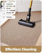 Color&Geometry Large Front Door Mat Indoor Entrance Non Slip Rubber Backed, 36"x56" Indoor Door Mats for Entryway, Dirt Trapper Double Doormat, Washable Front Door Rugs, Khaki (Rolled-up NO Creases)