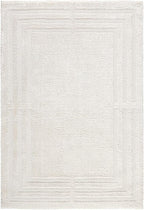 Town & Country Everyday Cloud Shag Plush Border Area Rug with High-Low Pile, Beige, 6'6"x9'6"