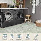 Lahome Vintage 5x7 Washable Green Rugs for Living Room Bedroom, Soft Dining Room Rugs for Under Table, Non Slip Indoor Throw Carpet for Entryway Kitchen Office (5x7ft,Light Green)
