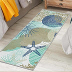 Tritard Coastal Runner Rug 2x6 Nautical Kitchen Hallway Rugs Beach Themed Non-Slip Indoor Floor Mat Machine Washable Rugs Carpet for Bathroom Living Room Bedroom Laundry Room Entryway, Navy