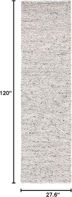 SAFAVIEH Natura Collection Runner Rug - 2'3" x 10', Light Grey & Ivory, Handmade Wool Blend, Textured Design, Ideal for Hallway, Bedroom, Foyer (NAT620G)