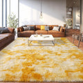 Upgrade Non-Slip Plush Rugs for Living Room, Soft Shaggy Carpets for Living Room, Fuzzy Rugs for Kids' Room, Perfect Decor for Modern Home Tie Dye Yellow 5x7Feet