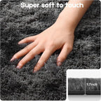 8x10 Area Rugs for Living Room, Fluffy Large Rugs for Bedroom, Soft Shag Fuzzy Non-Slip Carpet for Kids Boys and Girls Nursery Room Dorm Indoor Home Decor (Tie-Dyed Black Grey, 8ft x 10ft)