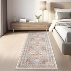 zesthome Washable Runner Rug 2.5x8 - Stain Resistant Entryway Rugs, Ultra-Thin Kitchen Rug, Anti Slip Backing Runner Rugs for Entrance Laundry Room Indoor Hallway (Orange,2.5'x8')
