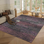 RUGSURE Washable Area Rug - 1/6 Thick - Stain & Water Resistant Non-Slip - Resistant Rug for Living Room, Bedroom, Nursery, Pet & Child Friendly, Vintage Charm Area Rugs (Burgundy, 5' x 7')