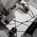 YIHOUSE Geometric 9x12ft Modern Washable Area Rug for Living Room Bedroom - Large Abstract Black and White Rug Non-Slip Ultra-Thin Home Decor