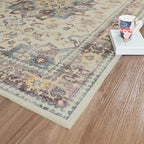 Dripex 9x12 Area Rug - Stain Resistant Washable Distressed Rug for Living Room Dining Room Bedroom, Anti-Slip Low-Pile Soft Accent Rug, Multicolor, 12' x 9' (Rectangular)