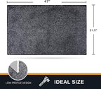 PURRUGS Dirt Trapping Door Mat 31.5" x 47", Non-Slip Machine Washable Entry Rug, Shoe Scraper, Dog Doormat, Super Absorbent Welcome Mat for Front & Back Door, Muddy Shoes & Paws, Bluish Grey-Black