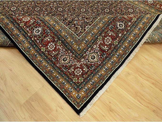 Blue Denser Weave All Over Fish Pattern Heritta Design Soft Vibrant Wool Hand Knotted Rug(7'10"x10')