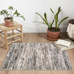 2x3 Modern Abstract Rug for Entryway, Brown Green Black White Super Soft Small Area Rug, Washable Non-Slip Kitchen Rugs, Low-Pile Mat for Bedside, Indoor Door Mat