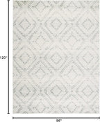 SAFAVIEH Area Rug 8x10 - Adirondack Collection - Large - Ivory & Green, Geometric Trellis Pattern, Non-Shedding & Easy Cleaning, Ideal for Living Room, Bedroom, Office, Dining Space (ADR131X)