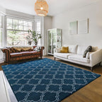 Amearea Fluffy Indoor Area Rug, Soft Trellis Moroccan Rugs for Bedroom, Shag Modern Area Rug for Living Room Kids Room Nursery, Easy Clean, Home Decor Low Pile Carpet, Teal Blue 6x9 Feet