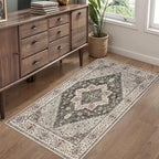 Kitchen Rugs 2x4 Washable Rug for Entryway Vintage Non Slip Small Rugs Front Door Mat Indoor Entrance, Print Distressed Throw Rug Grey Soft Low Pile Rugs Small Carpet for Entry Bedroom Bathroom
