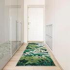 Ambesonne Dinosaur Decorative Rug, Modern Artwork of Jurassic Scenario with Dino Animals and Wild Jungle, Quality Carpet for Bedroom Dorm and Living Room, 2' 5" x 7' 5", Jade Green Teal White