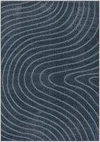 LUXE WEAVERS Modern Geometric Wave Blue 4x6 Area Rug