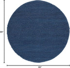 SAFAVIEH Natura Collection Area Rug - 8' Round, Navy & Blue, Handmade Wool Blend, Textured Design, Ideal for Living Room, Bedroom, Dining Space (NAT620M)