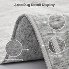 Valenrug Washable Rug 5x7 - Stain Resistant 5x7 Area Rugs for Living Room, Non Slip Backing Printed Rugs for Bedroom, Folable Machine Washable Area Rug (5'x7', Grey)