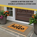 KOZYFLY Brown and Black Striped Porch Rug 2x3 Ft Small Area Rug Cotton Outdoor Doormat Front Door Rugs Washable Outdoor Rugs Farmhouse Layered Door Mat for Front Door Entryway Patio Porch