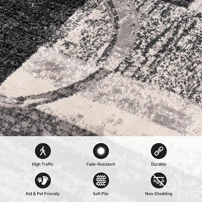 Rugshop Contemporary Circle Design Area Rug, Carpet with Jute Backing for Living Room, Dining Room, or Home Office, Cream, 7'10" x 10'2"
