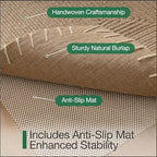 LUMI Handwoven Jute Door Mat, Non-Slip Durable Entryway Mat with Anti-Slip Mat for Hard Floor, Front Door Mats for Home Entrance, Patio, 24"x36", Knit Jute