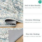 zesthome 8x10 Area Rugs-Washable Rug for Living Room, Non-Slip Backing Rugs, Stain Resistant 8x10 Rug for Bedroom, Ultra-Thin Low Pile Rugs, Vintage Large Home Decor