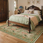 Bavni 6x9 Area Rugs, Floral Machine Washable Rugs for Living Room, Dinning Room, Bedroom, Non Slip Aesthetic Vintage Low Pile Durable Lightweight Farmhouse Rug, Sage Green & Burnt Orange