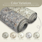 2'x6' Washable Runner Rug Utral Soft Lightweight Vintage Boho Distressed Non-Slip Backing,Low Pile Stain Resistant Farmhouse Rug for High-Traffic Hallway, Kitchen & Laundry