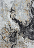 LUXE WEAVERS Marble Swirl Abstract Area Rug, Smoke 5x7